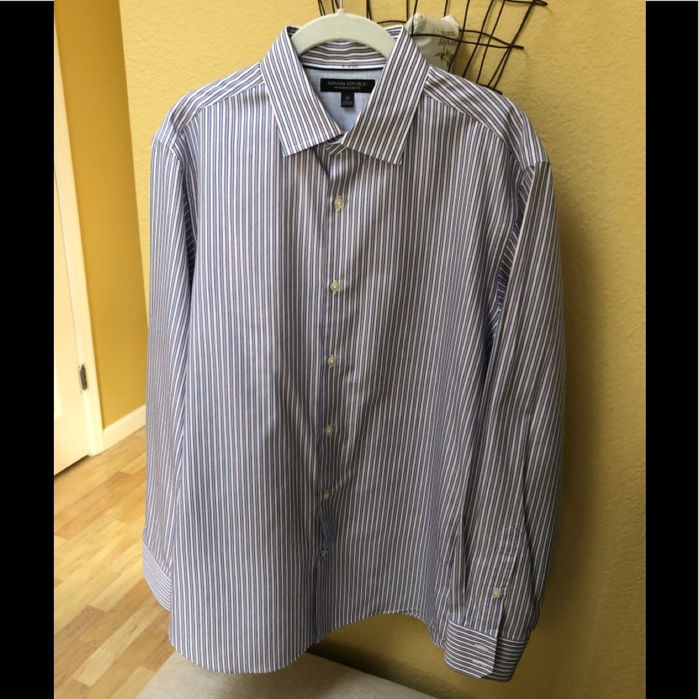 Banana Republic Mens Striped Long Sleeve Shirt - Picture 6 of 8